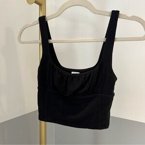 Aritzia Wilfred Free Black Tank Top Corset Front Detailing